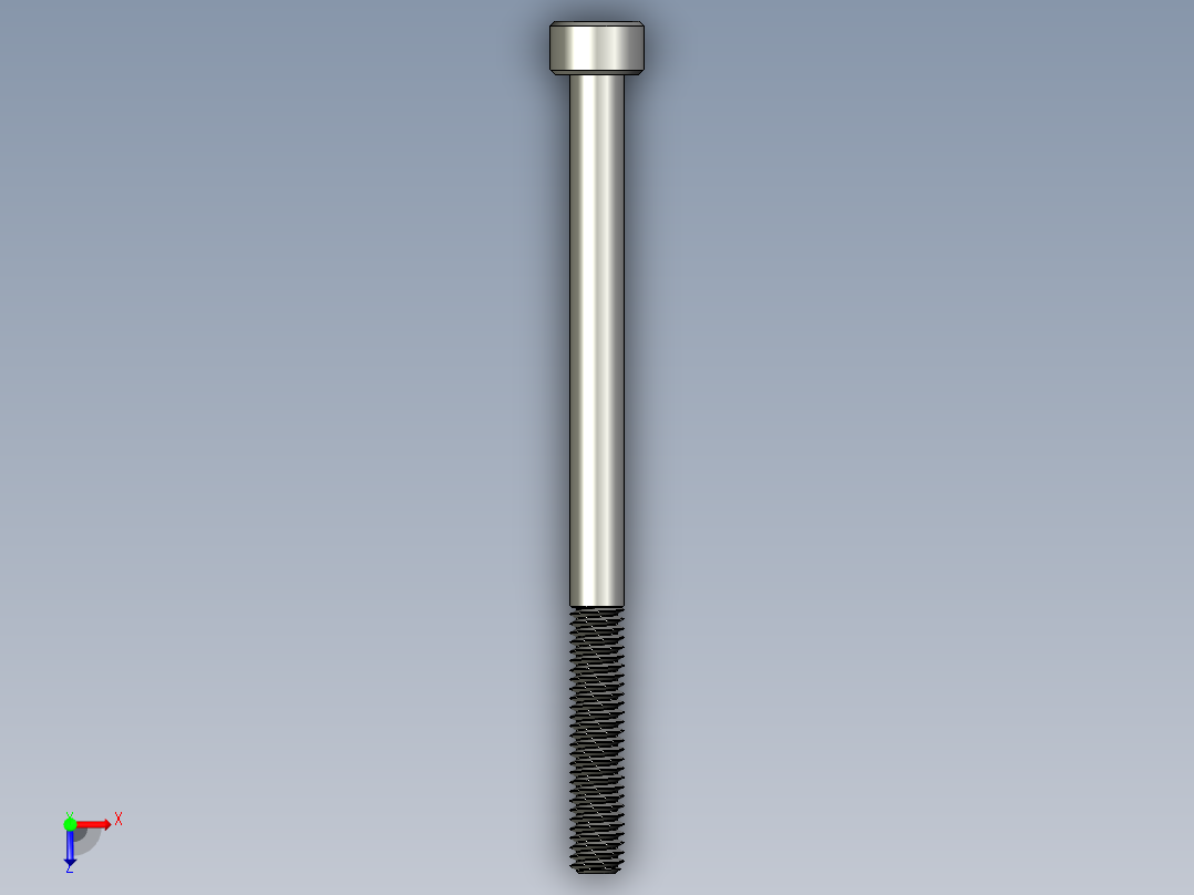 M4 x 0.7mm Thread 60mm LONG SOCKET HEAD CAP SCREW.STEP俯视图