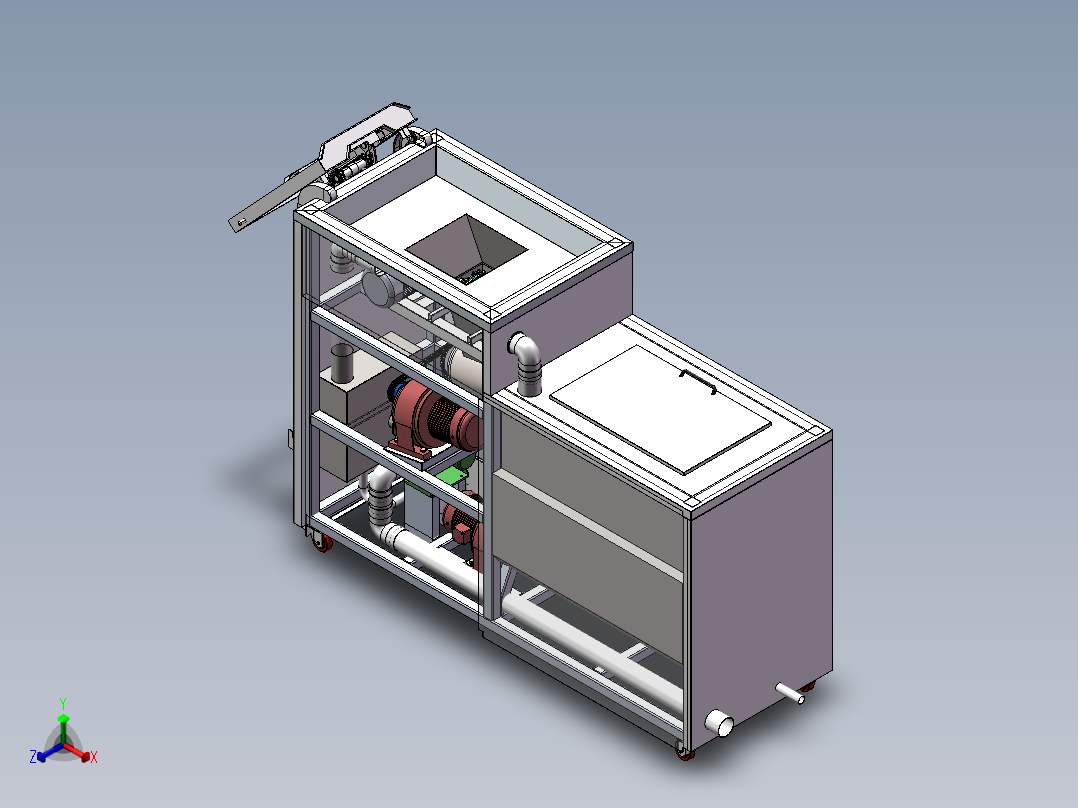 垃圾处理一体机正等轴测图