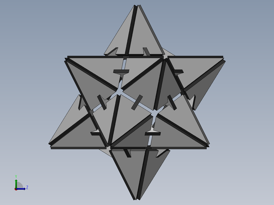 激光下料拼图星型十二面体左视图