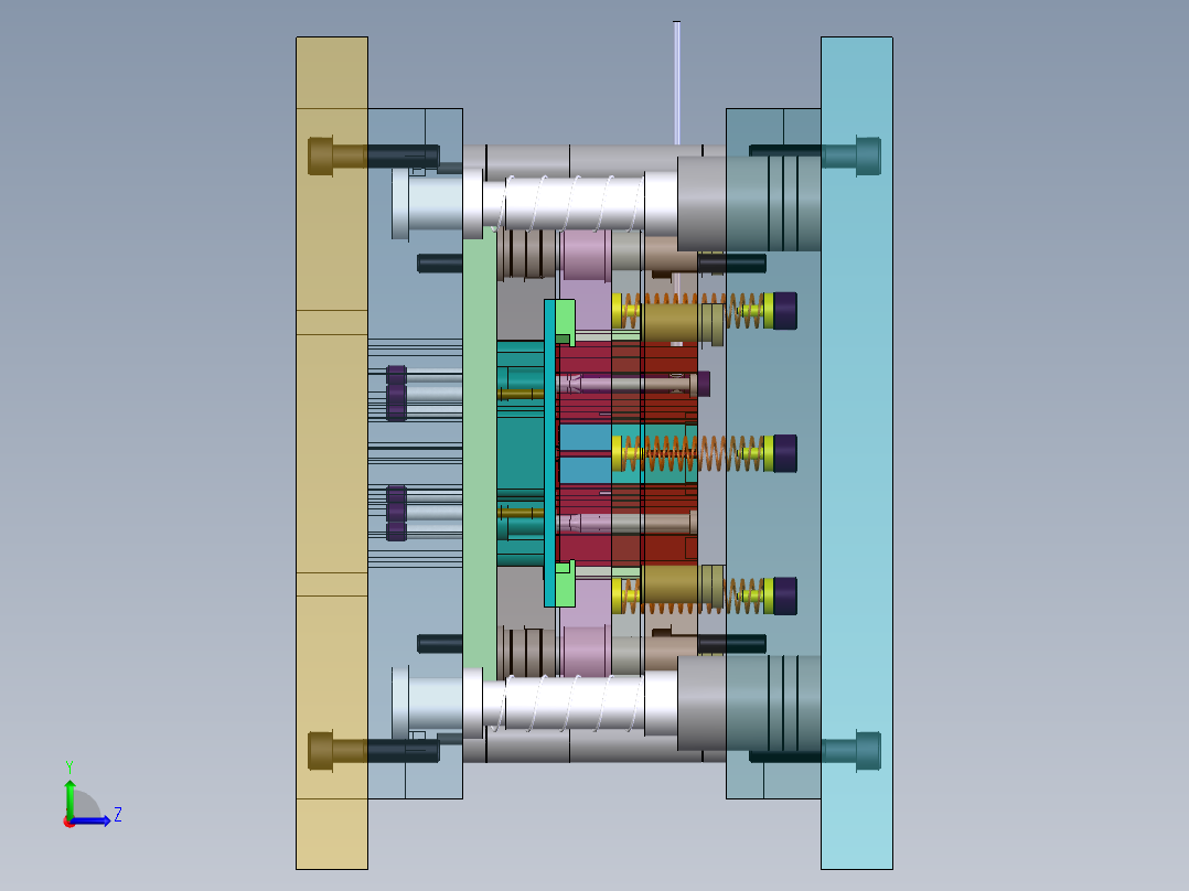 冲压模具三维左视图