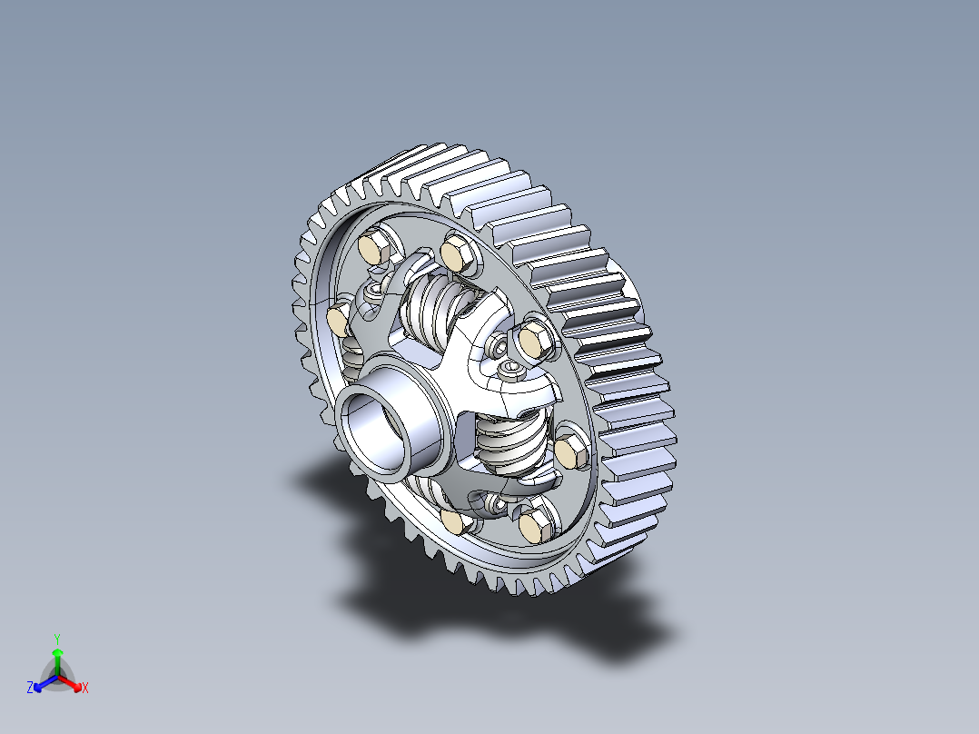 蜗杆螺旋差速器正等轴测图
