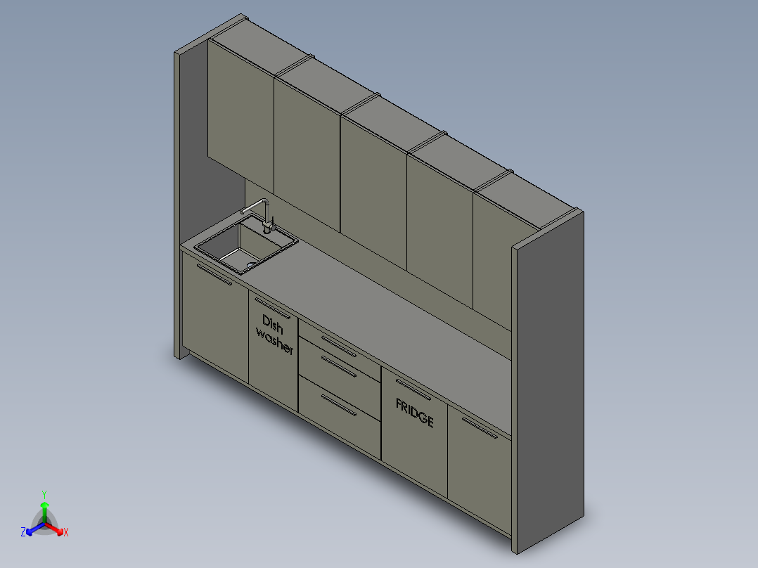 3m厨房正等轴测图