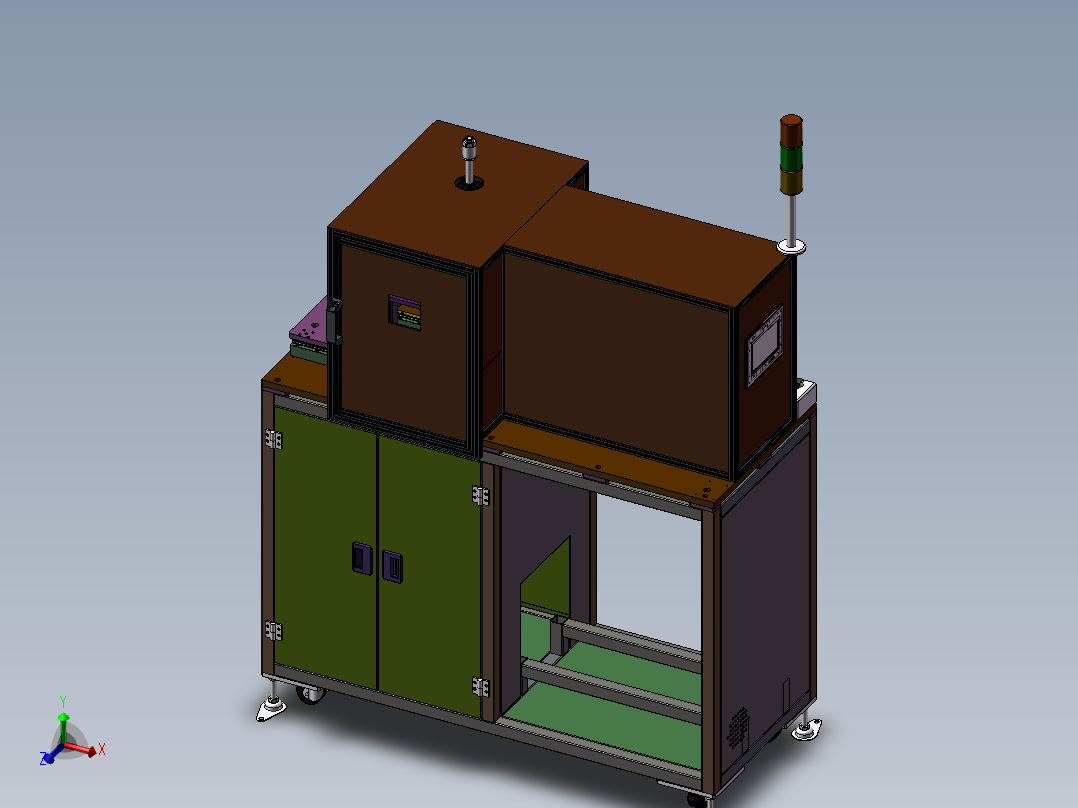 三工位切料根设备 3D模型