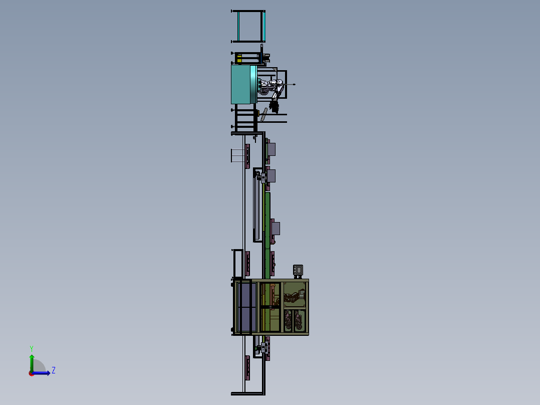 全自动化电脑组装生产线sw17左视图