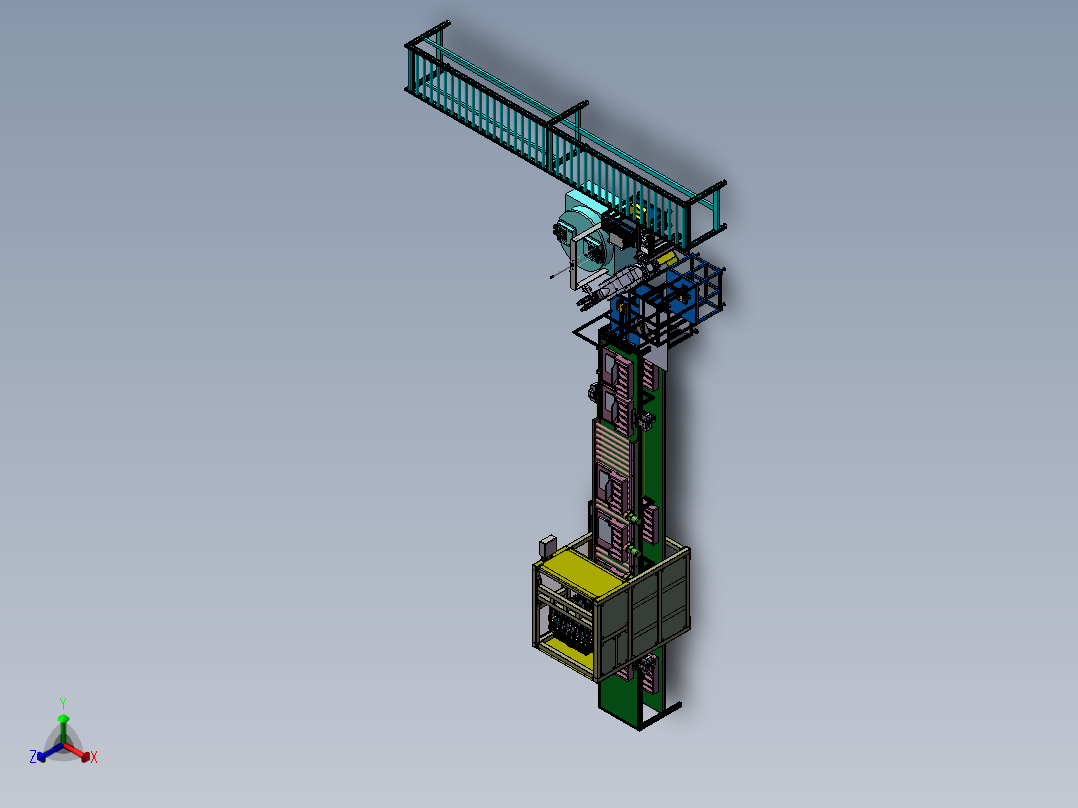全自动化电脑组装生产线sw17正等轴测图