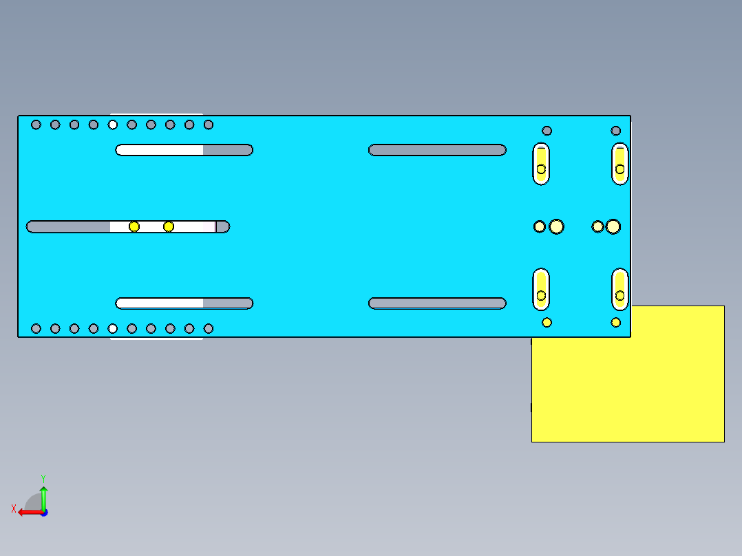 小型不锈钢铰链支架开粗CNC治具模型后视图