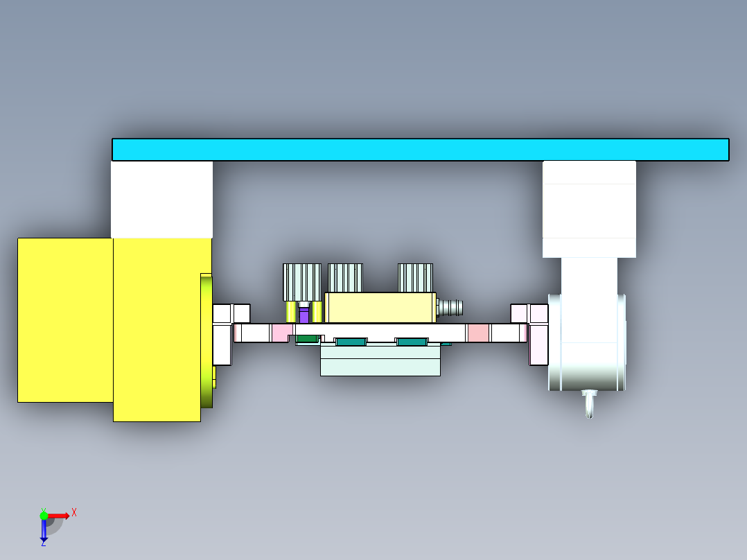 小型不锈钢铰链支架开粗CNC治具模型俯视图