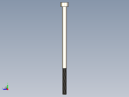 Screw_DIN_912_M3x60_A2.STEP公制内六角螺钉右视缩略图
