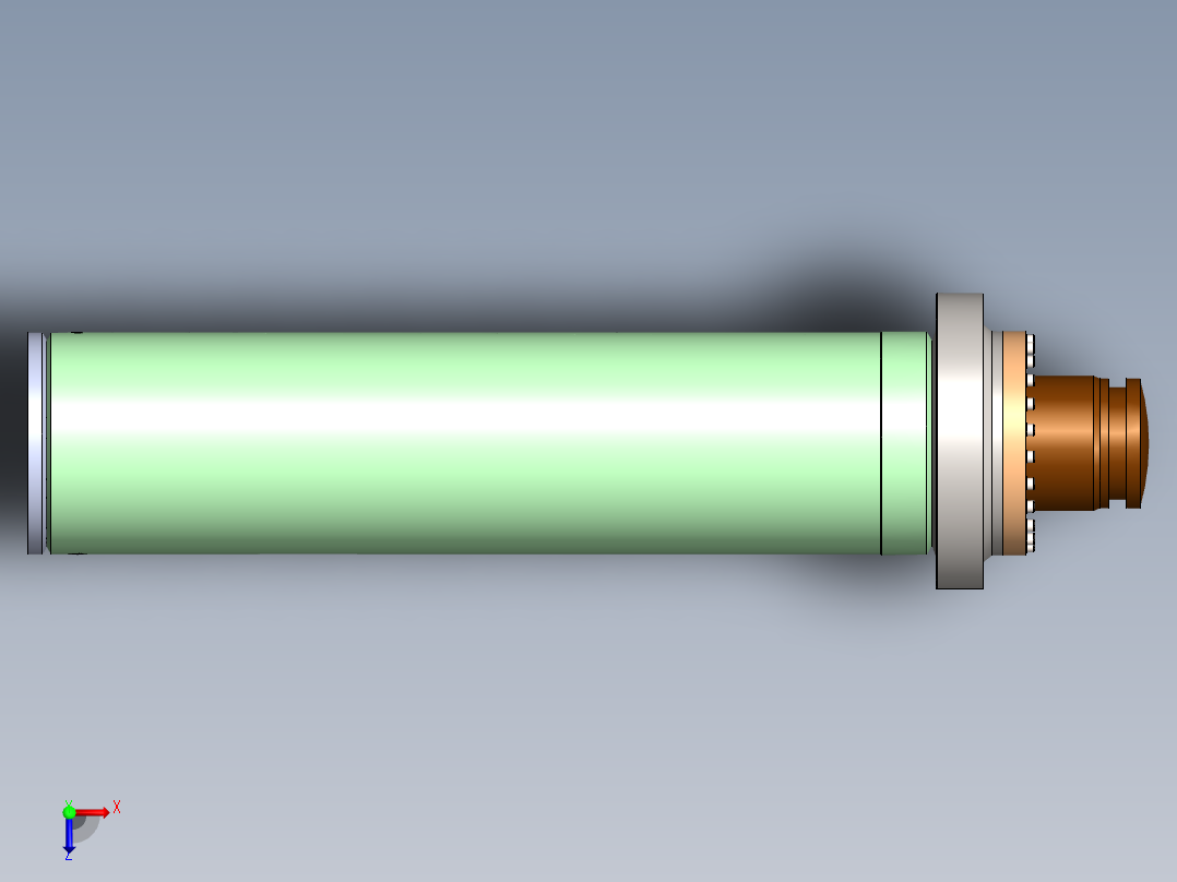 A0002829-焊接型液压缸 250x180x983 毫米俯视图