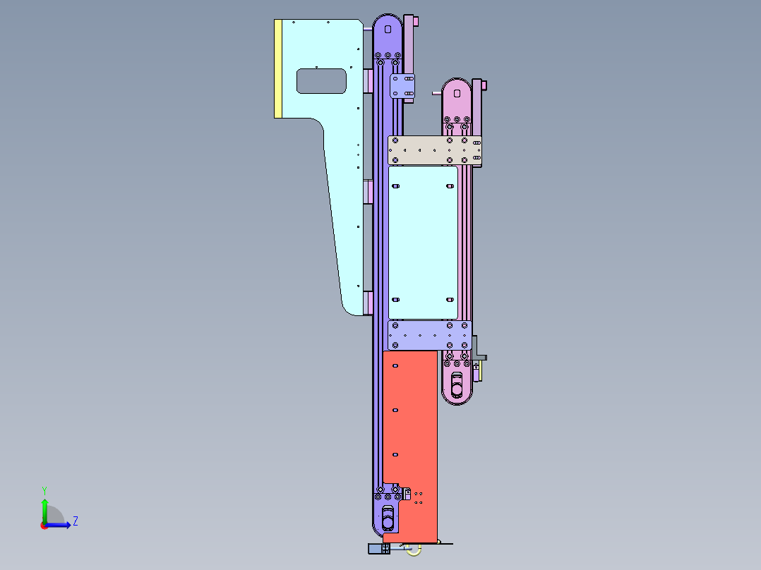 OK-NG双层下料皮带线左视图
