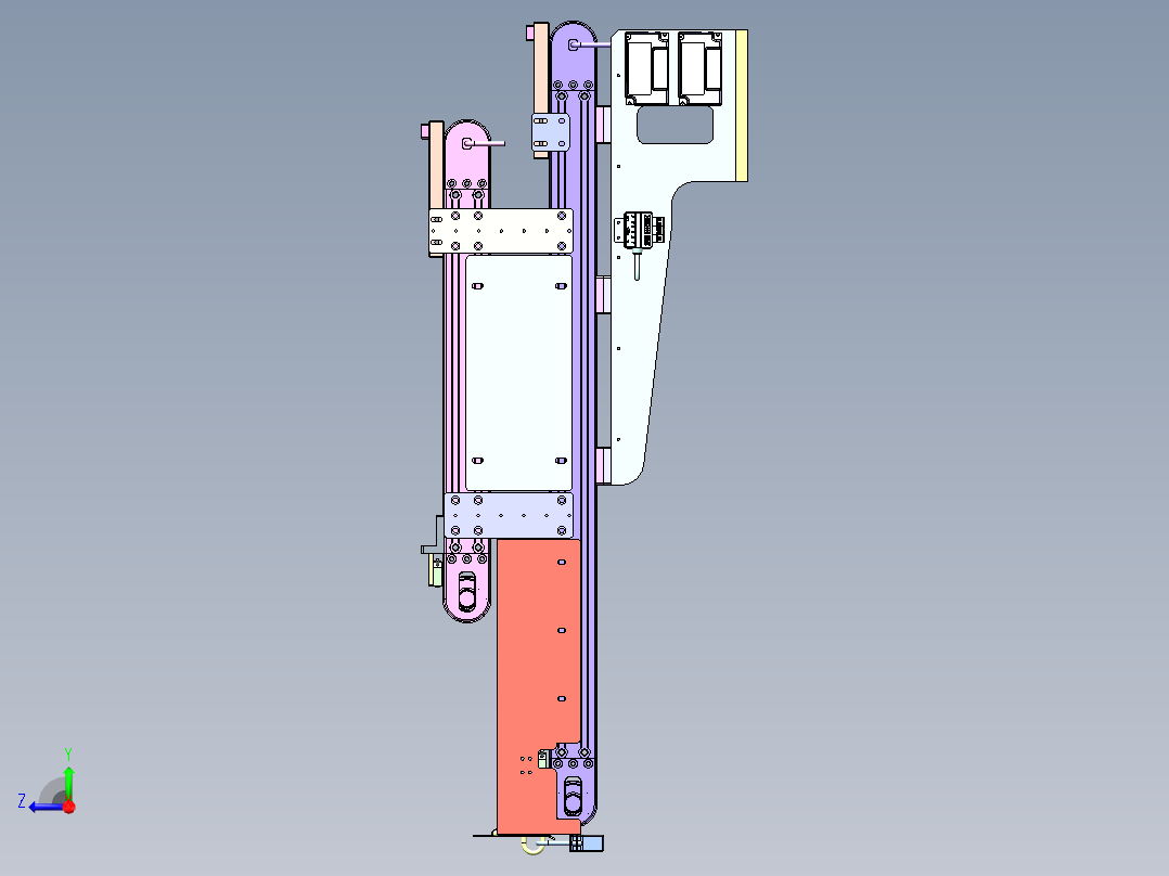 OK-NG双层下料皮带线右视图
