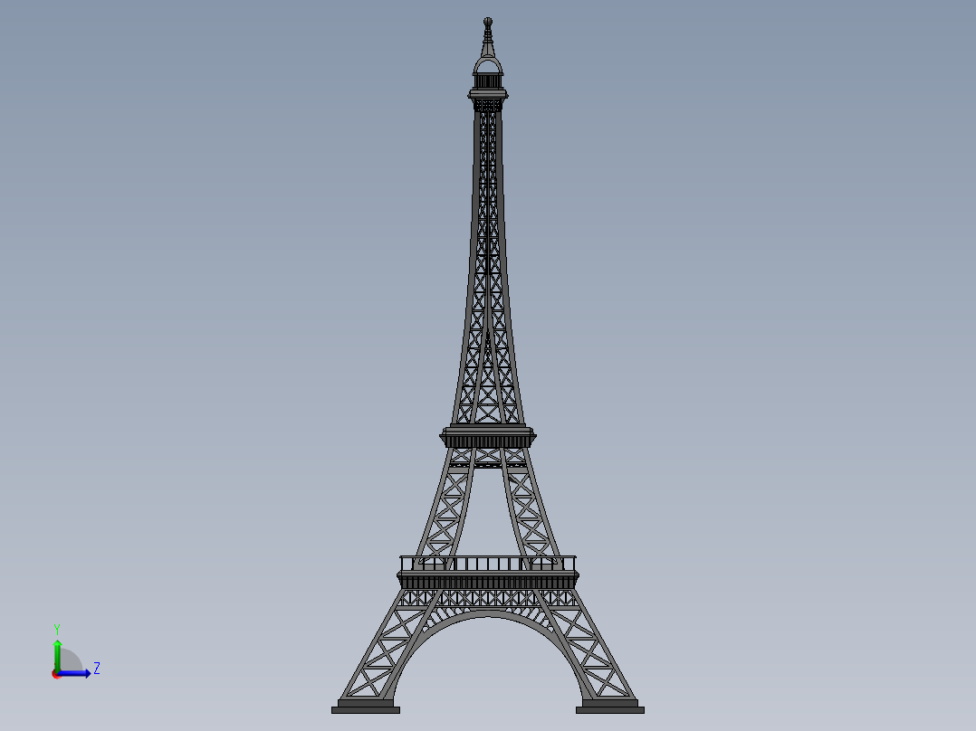 埃菲尔铁塔(2)左视图