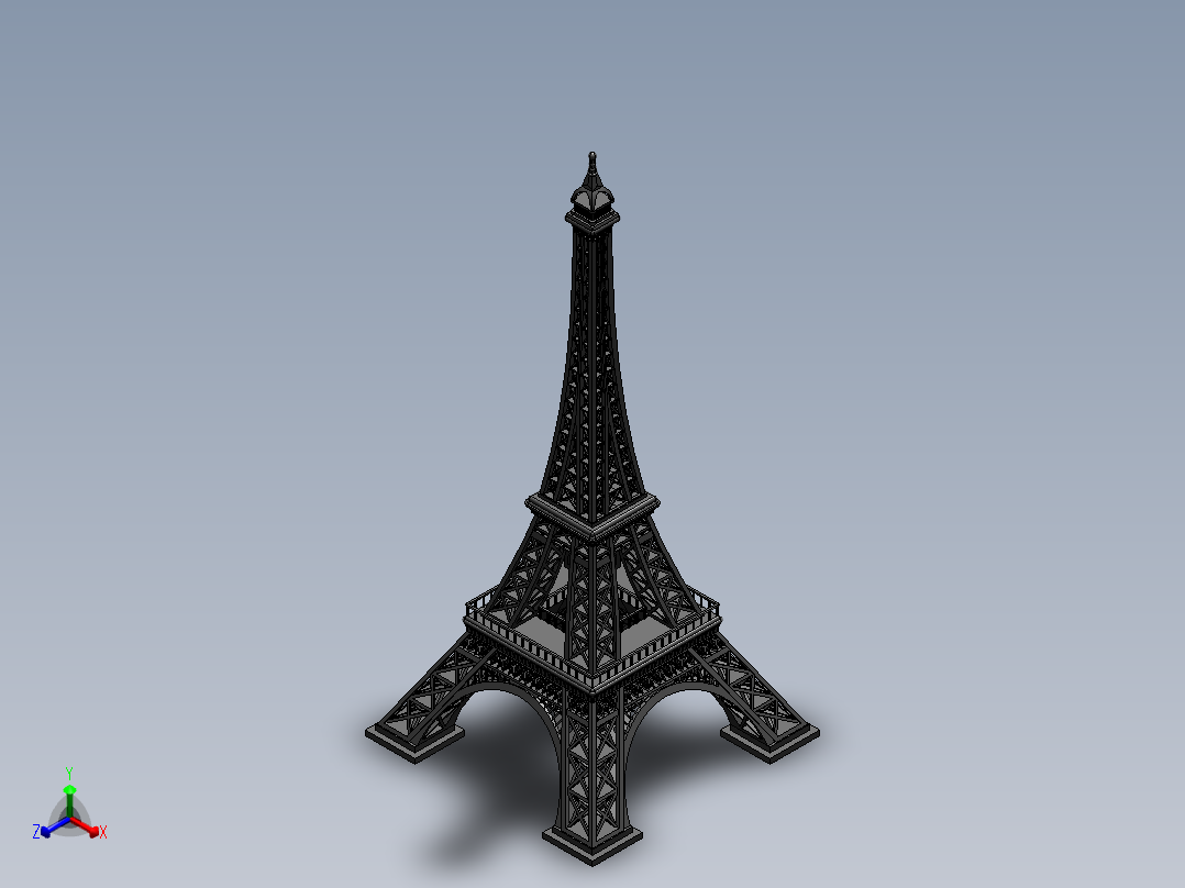 埃菲尔铁塔(2)正等轴测图