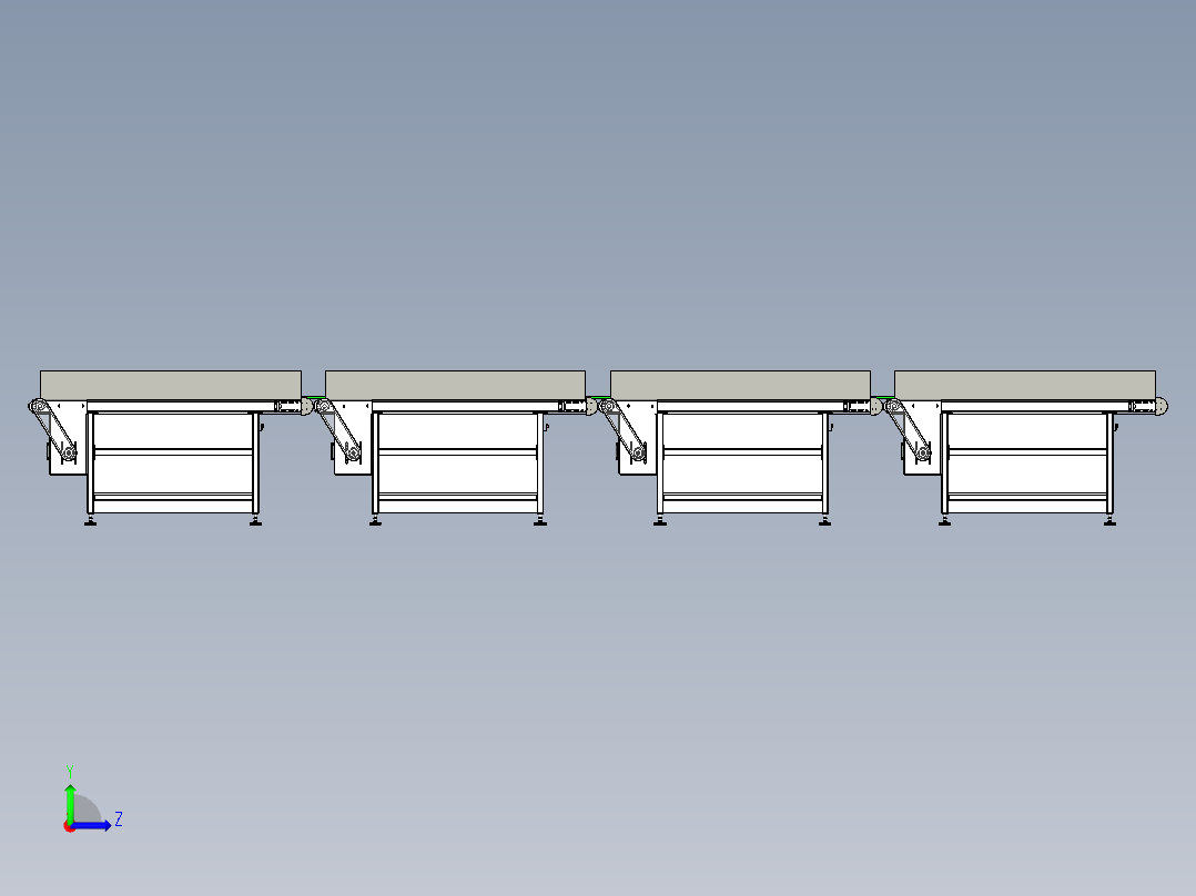 大型输送带机器左视图
