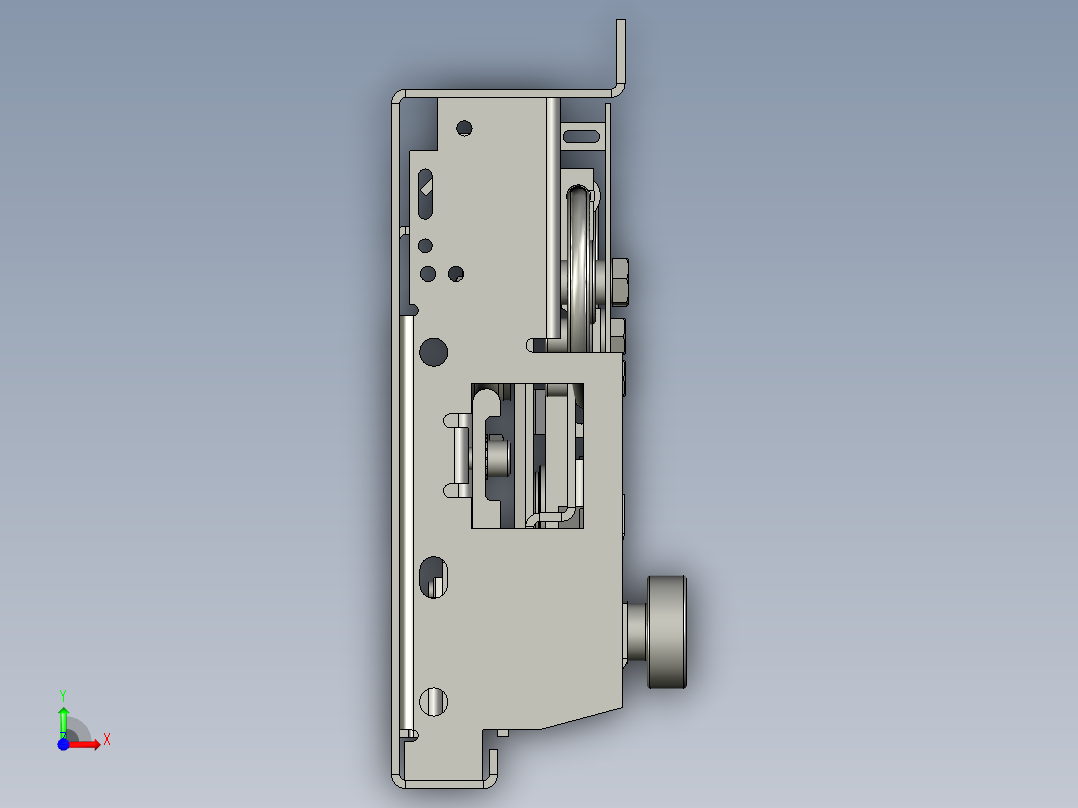 新型电梯层门门锁前视图