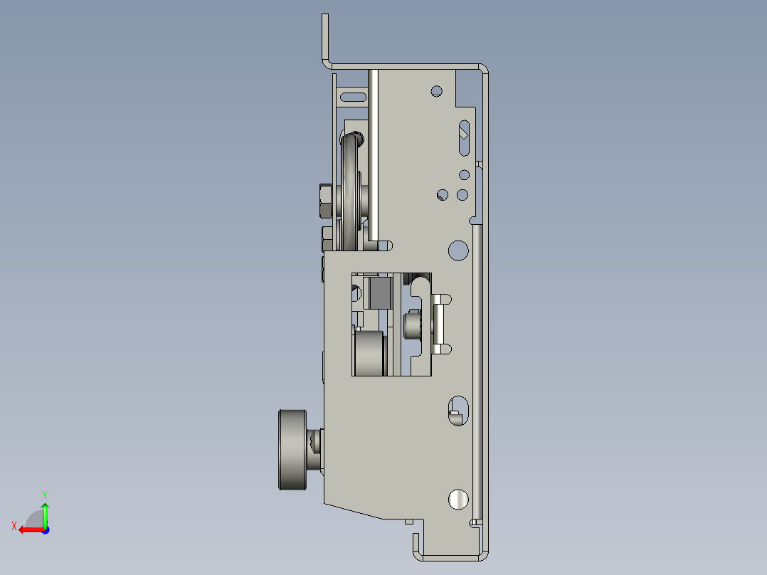新型电梯层门门锁后视图