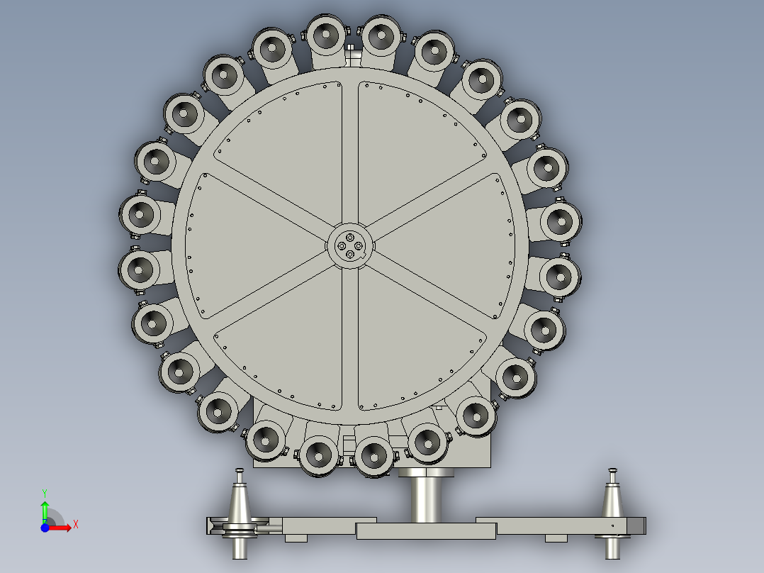 CNC数控加工中心圆盘式刀库前视图