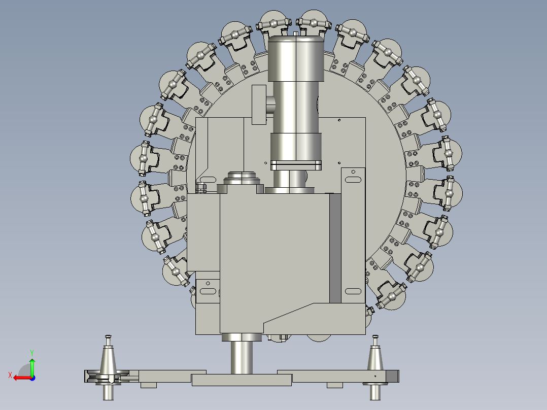 CNC数控加工中心圆盘式刀库后视图