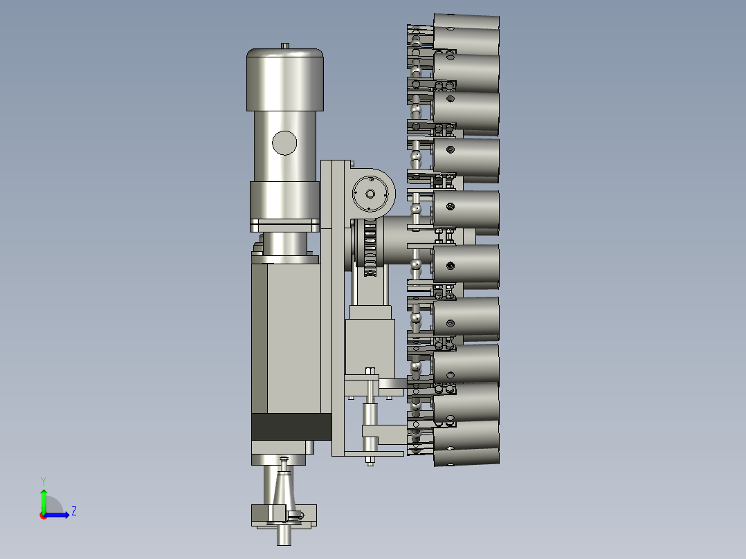 CNC数控加工中心圆盘式刀库左视图