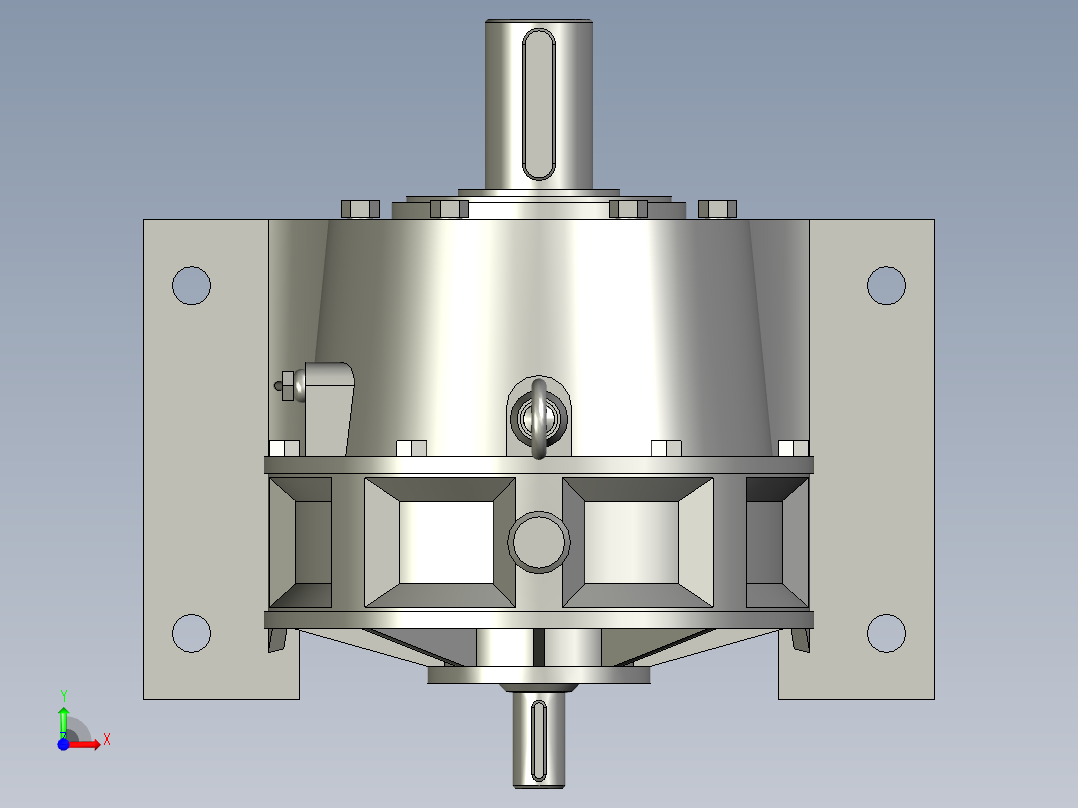 67单级卧式摆线针轮减速机前视图