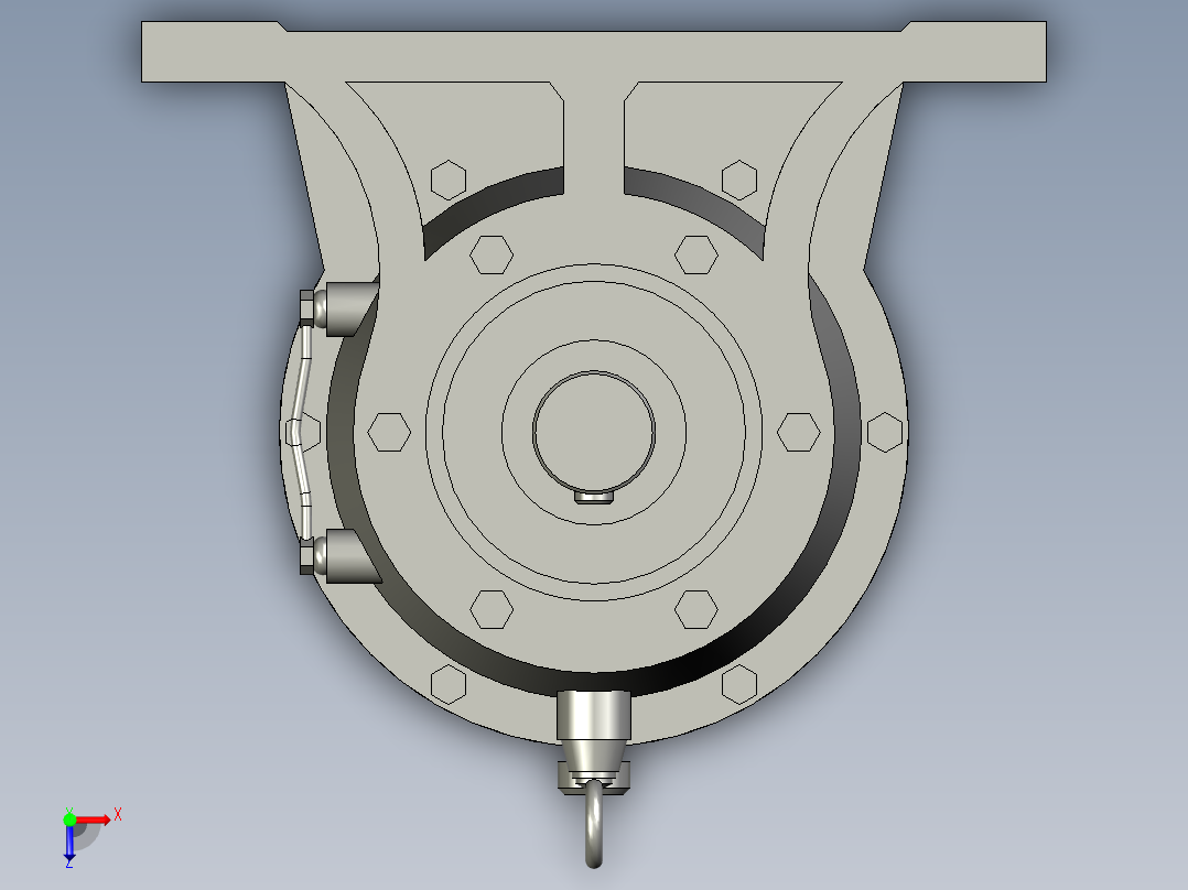 67单级卧式摆线针轮减速机俯视图
