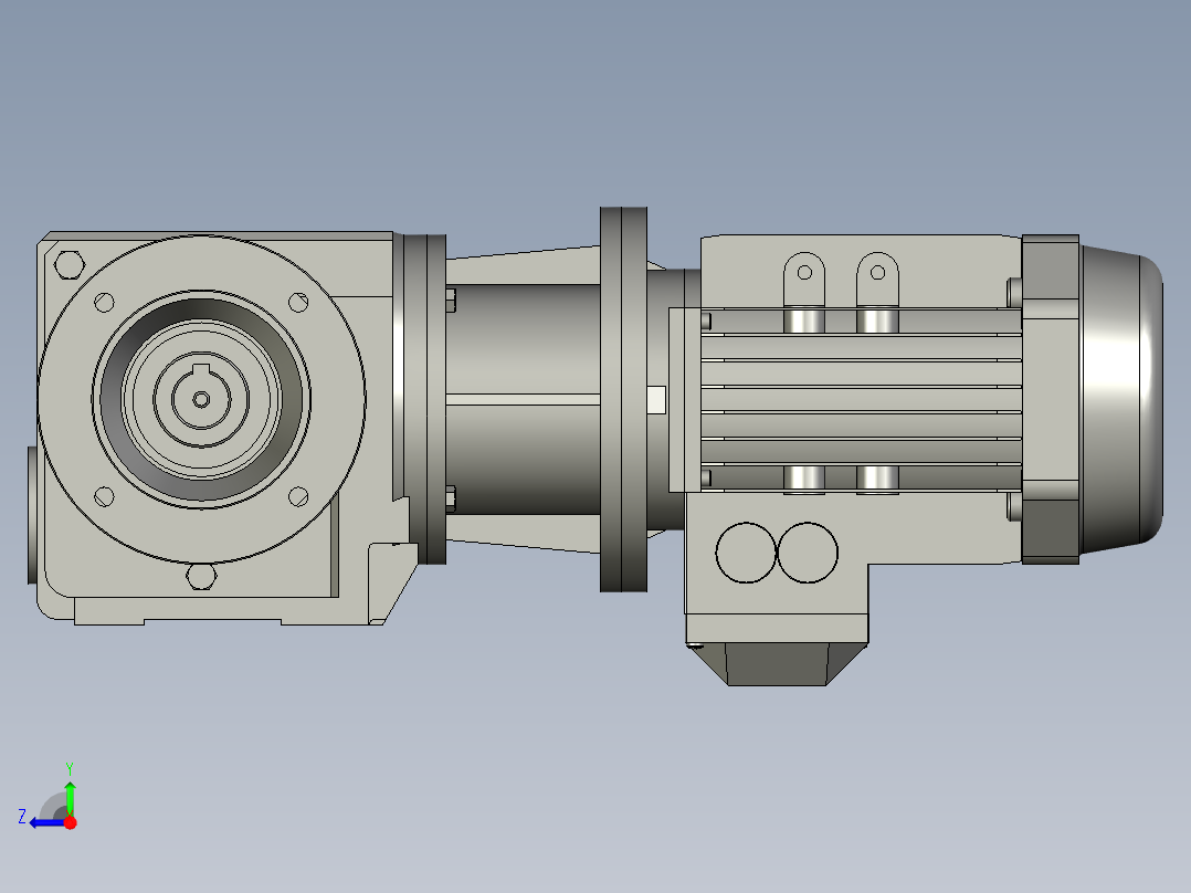 SAF37ZP蜗轮蜗杆减速机SAF37-376-M1-A-20-P63右视图