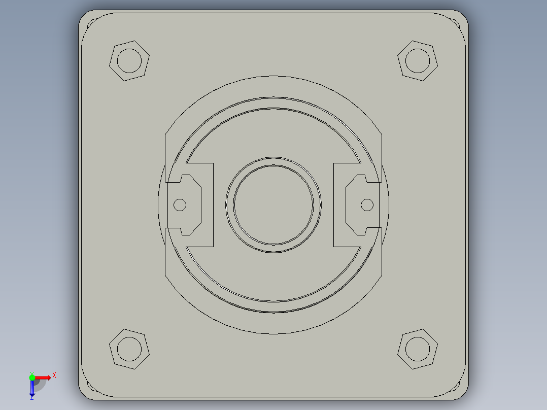 LW26-20开孔M2-转换开关俯视图
