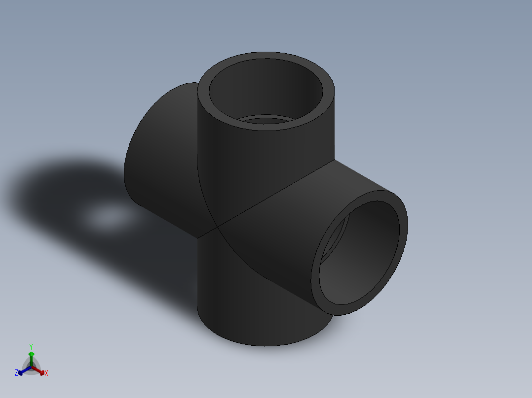 Cross DN50 PN10 U-PVC正等轴测图