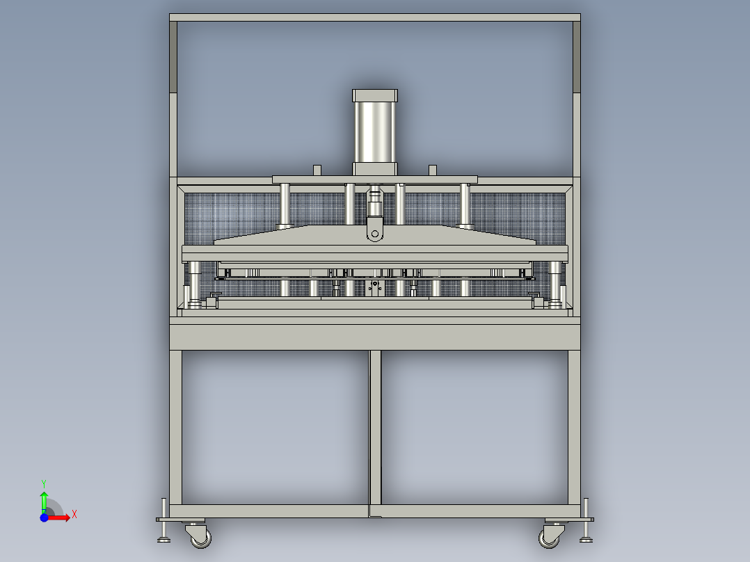 盖塑胶制品加工用冲切机前视图