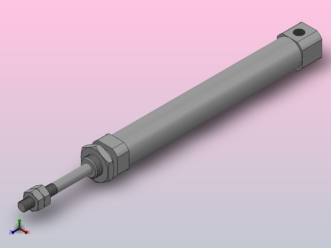CJ2标准迷你气缸系列[CDJ2BΦ10mm-30S-A]正等轴测图