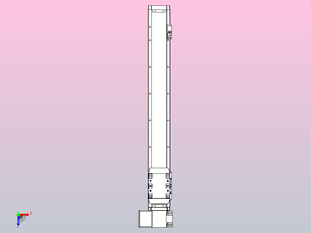 机器人皮带驱动直线轴TPA-GCB-80-P60-L550-LP-M20-N3俯视图