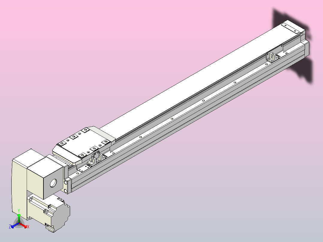 机器人皮带驱动直线轴TPA-GCB-80-P60-L550-LP-M20-N3正等轴测图