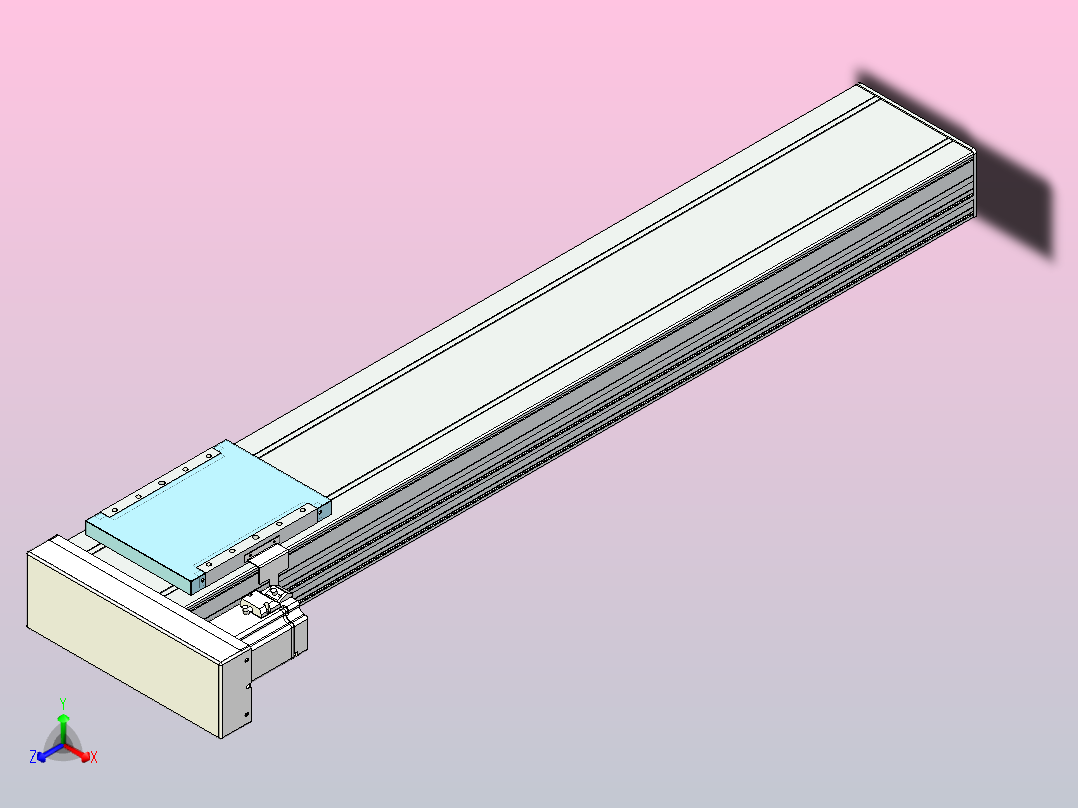 滚珠丝杠直线轴带导轨全封闭TPA-HCR-202D-2510C-L1050-MR-C-P75-N3主视图