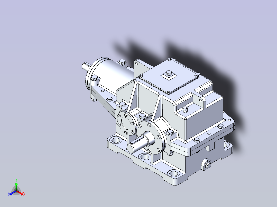 二级变速箱3D模型主视图