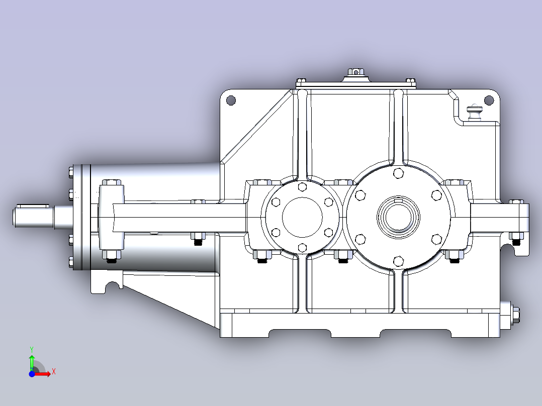 二级变速箱3D模型前视图
