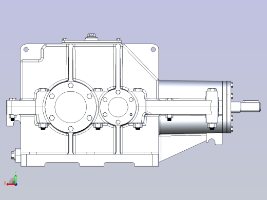 二级变速箱3D模型后视缩略图