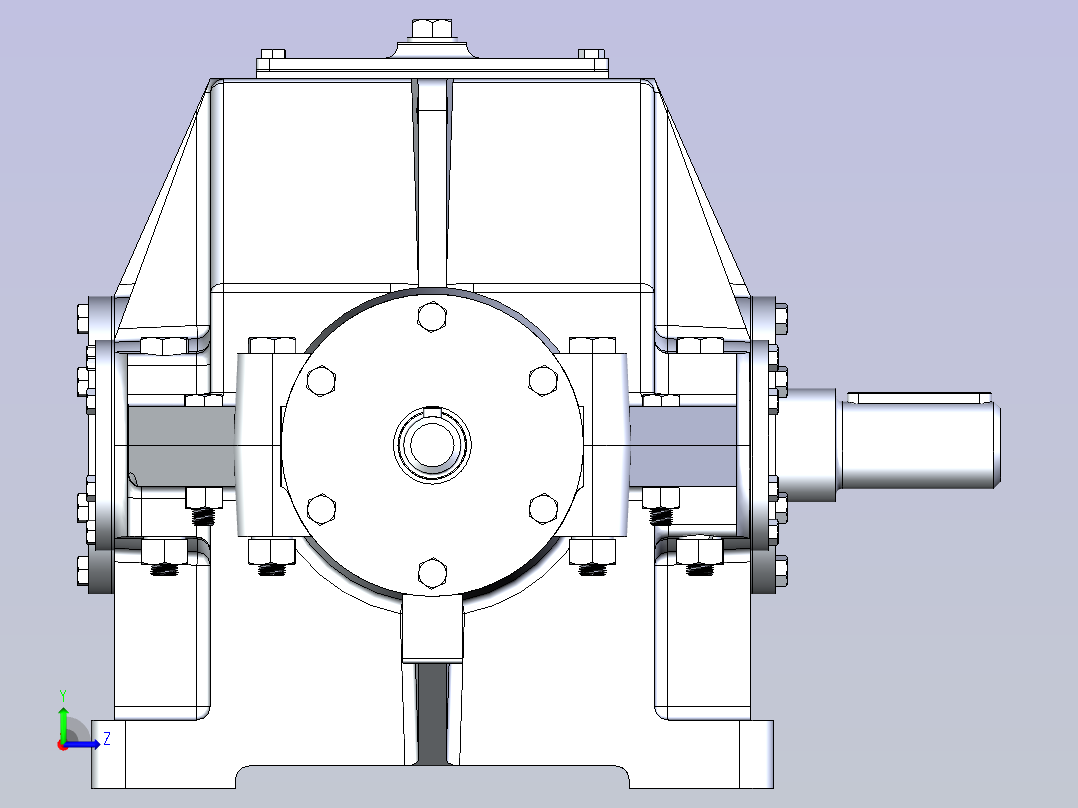 二级变速箱3D模型左视图