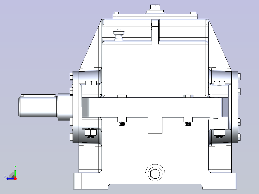 二级变速箱3D模型右视图