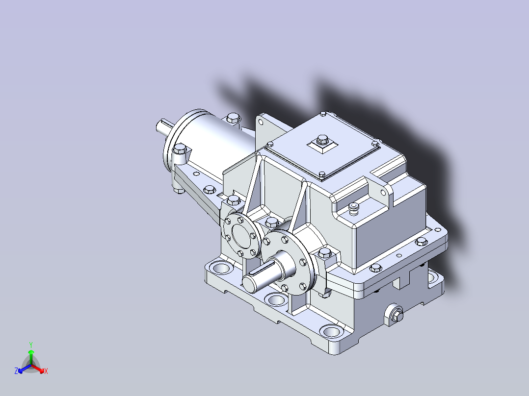 二级变速箱3D模型正等轴测图