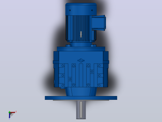 RF97法兰轴伸式安装斜齿轮减速机RF97-Y1.5-4P-90L-M1-0°-Φ450俯视缩略图