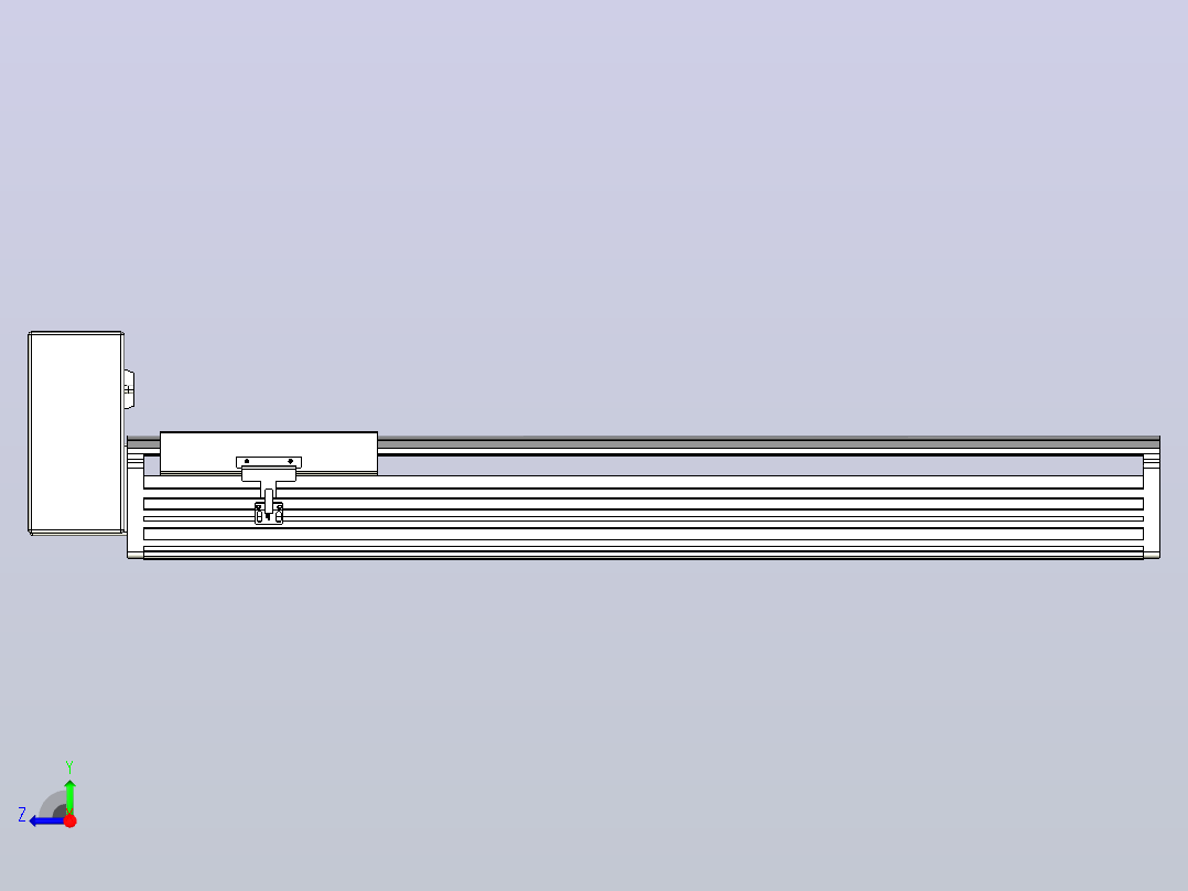 皮带直线轴半封闭可选导轨TPA-HNB-202D-140-L600-RU-C-P75-N3右视图