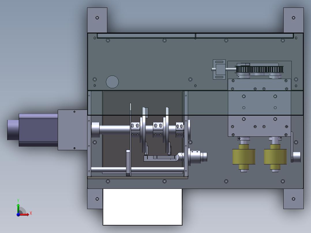 拉管切线机（sw18可编辑+工程图）前视图