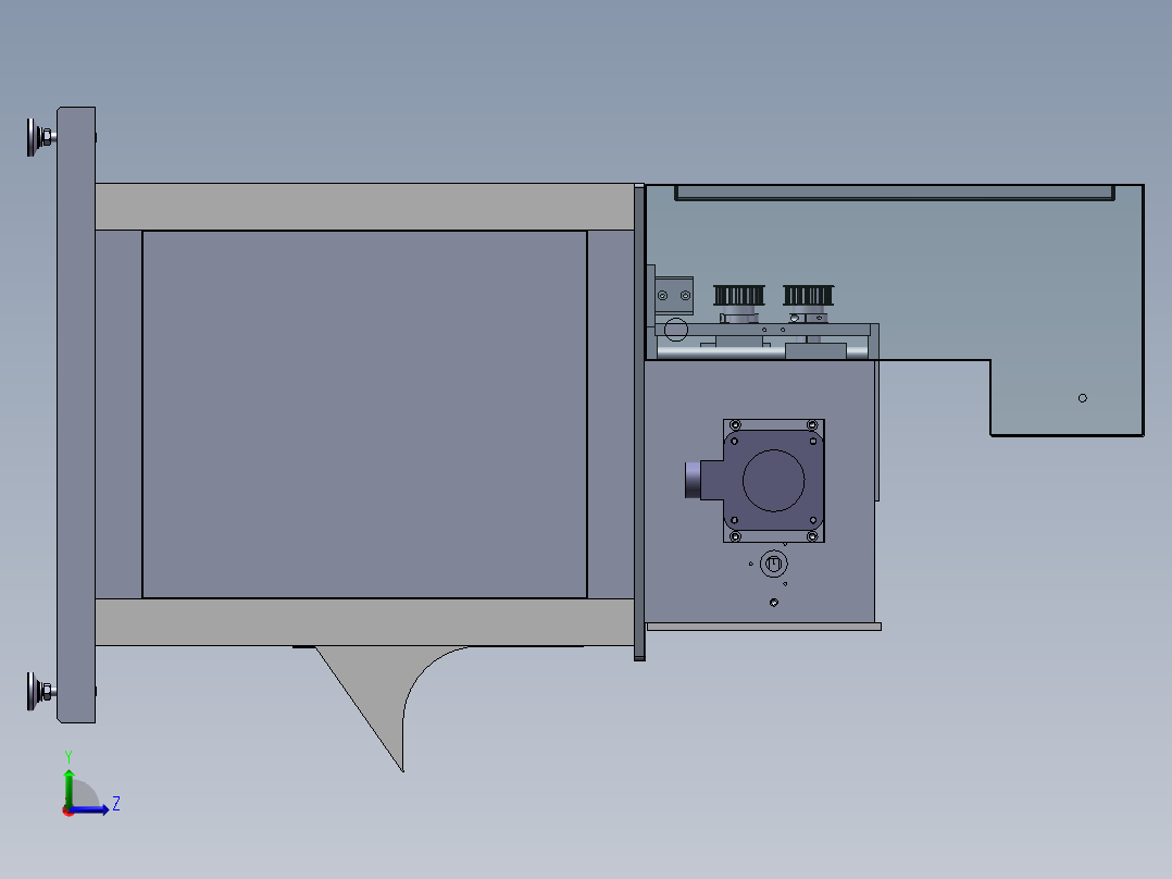 拉管切线机（sw18可编辑+工程图）左视图