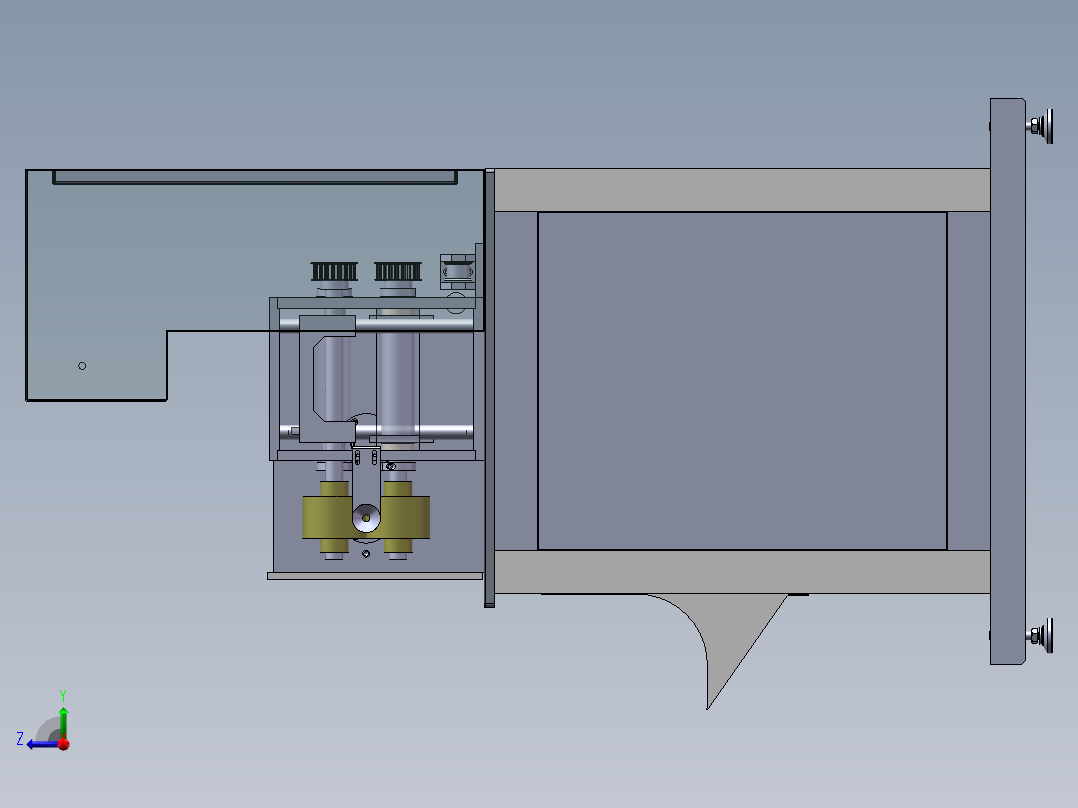 拉管切线机（sw18可编辑+工程图）右视图