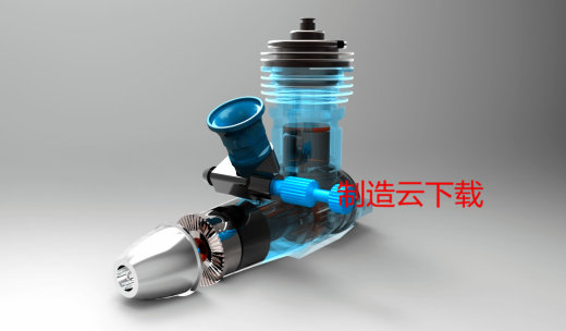 单缸发动机3D模型缩略图