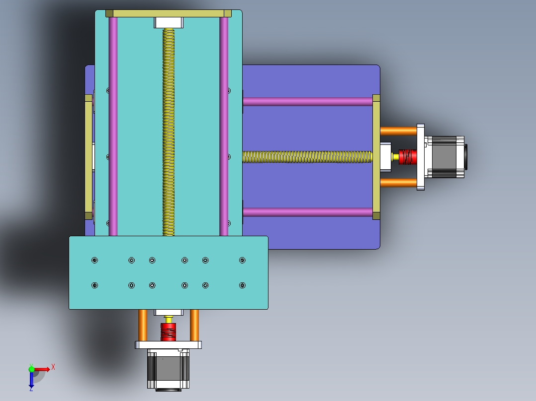 H912 X-Y数控工作台俯视图