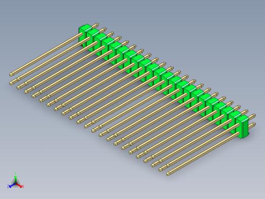 彩色公头100mil（2.54mm）系列-DS1021_green_2x22p_100mil_Type43_rev1.0
