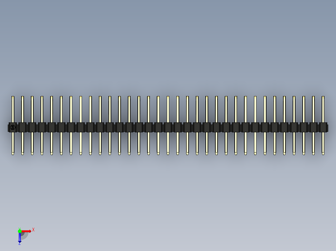 彩色公排针 100mil 2.54mm 系列-DS1022_black_3x33p_100mil_TypeD_rev1.0俯视图