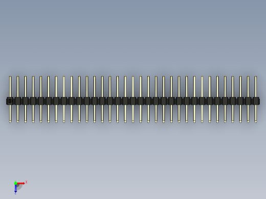 彩色公排针 100mil 2.54mm 系列-DS1022_black_3x33p_100mil_TypeD_rev1.0俯视缩略图