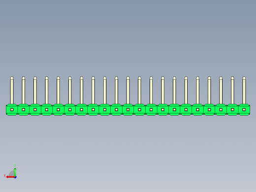 彩色公排针 100mil 2.54mm 系列-DS1022_green_21p_100mil_TypeU_rev1.0后视缩略图